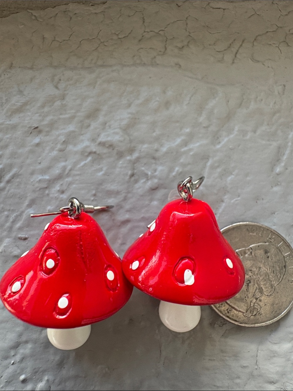Red Mushroom Earrings - Cute Mushroom Studs